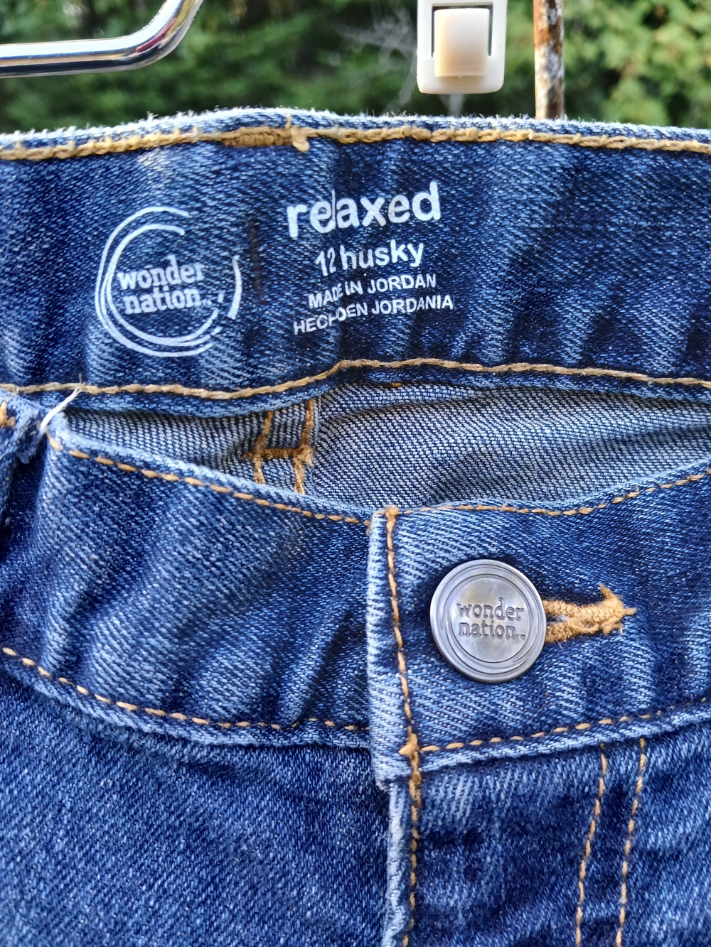 Wonder Nation Boys Relaxed Fit Jeans Blue Denim Size 12 Husky Adjustable Waist
